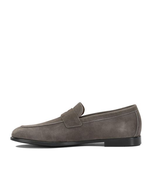 Ferragamo Gray 'Tiberio' Moccasins for men