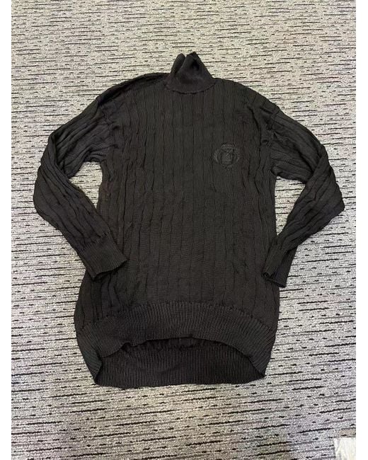 Balenciaga Black Creased Turtleneck Knit Jumper