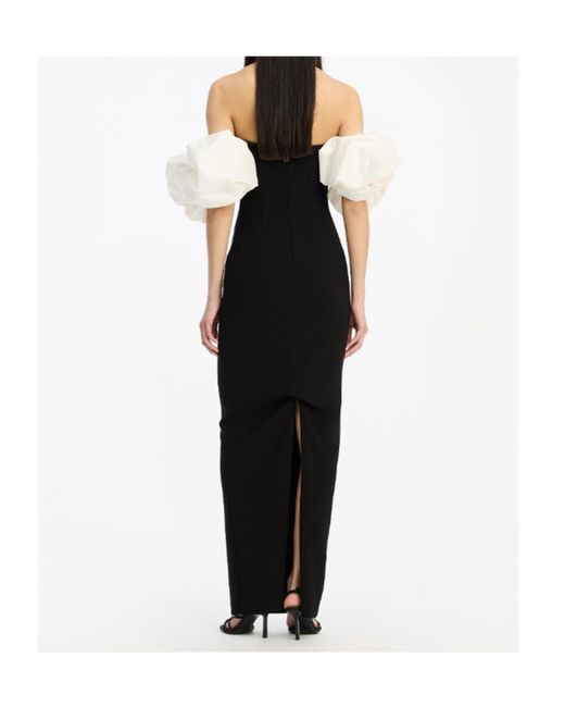 ROTATE BIRGER CHRISTENSEN Black Puff Sleeve Maxi Dress