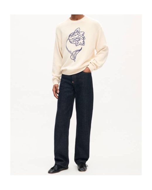 KENZO White Tulip Detailed Crewneck Jumper for men
