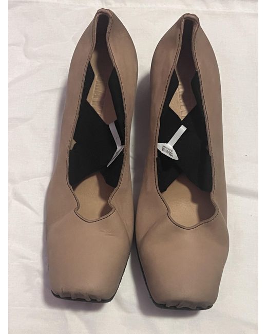 Uma Wang Brown Contrasting Toe-Cap Pumps