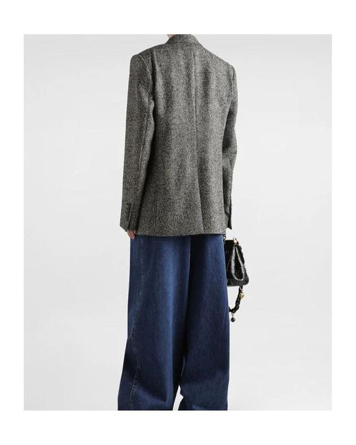 Dolce & Gabbana Gray Double-Breasted Long Sleeved Jacket