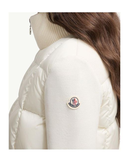 Moncler White Square-Quilted Padded Wool Zip-Up Cardigan