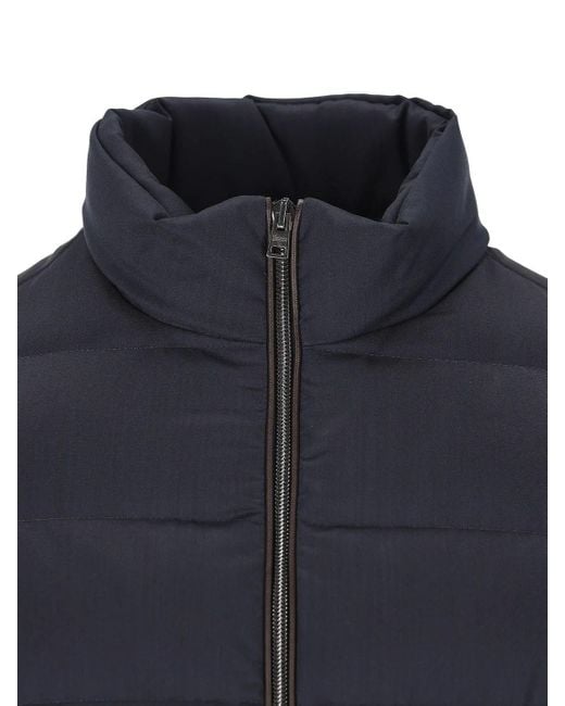 Herno Blue Padded Zip-Front Jacket for men