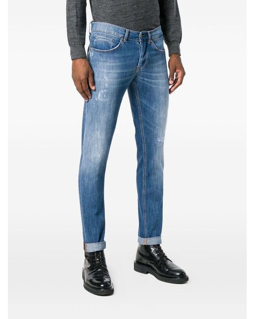 Dondup Blue Belt Loop Jeans for men