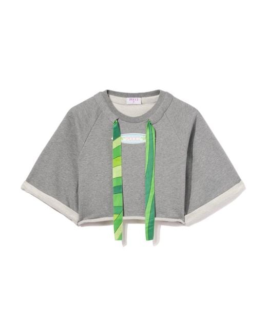 Emilio Pucci Multicolor Pucci Melange-Effect Drawstring Top