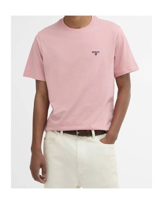 Barbour Pink Essential Sports T-Shirt for men