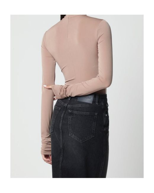 ANDAMANE Pink Turtleneck Bodysuit