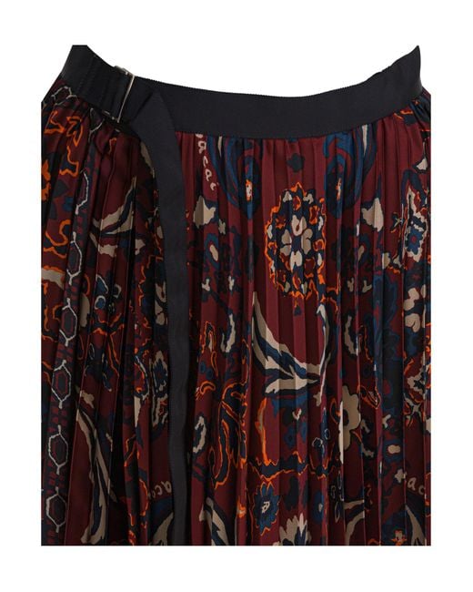 Sacai Purple Printed Skirt