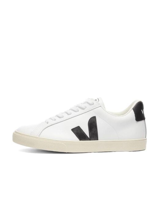 Veja White Esplar Two-Tone Leather Sneakers for men