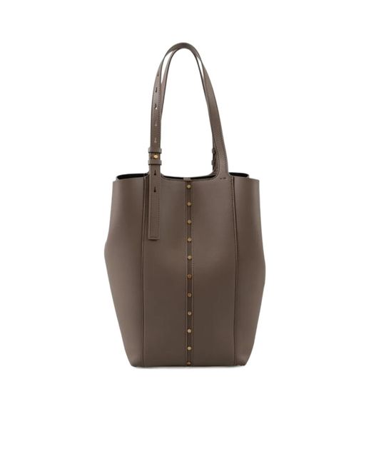 Golden Goose Deluxe Brand Brown Hook Studs Embellished Tote Bag