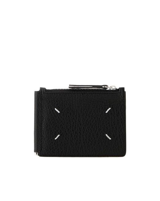 Maison Margiela Black Four Stitches Leather Wallet for men