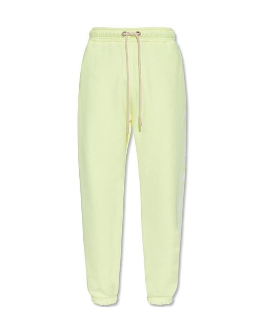 Palm Angels Yellow Logo Printed Drawstring Track Pants for men