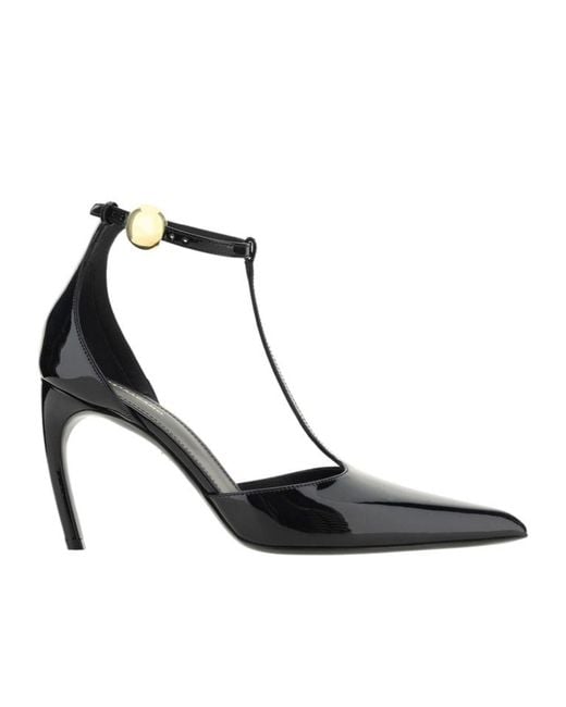 Ferragamo Black Ferragamo T-Strap Pointed-Toe Pumps