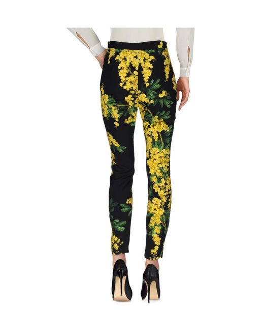 Dolce & Gabbana Green Floral Skinny Pants