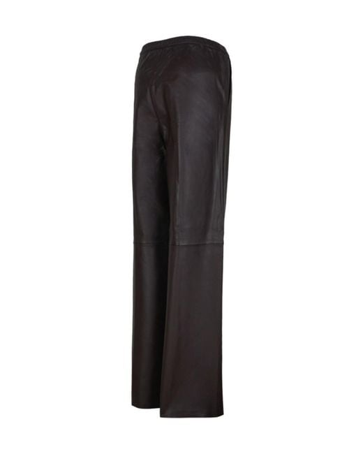 SELECTED Black Leather Palazzo Trousers