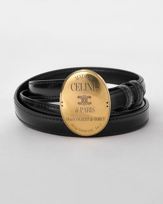 Céline White Mini Maison Taurillon Leather Belt