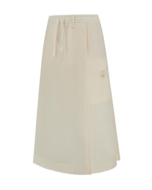 Herno Natural Laminar Drawstring Waist Long Skirt