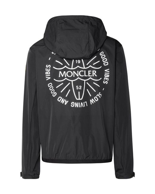 Moncler Black Clapier Rain Jacket for men