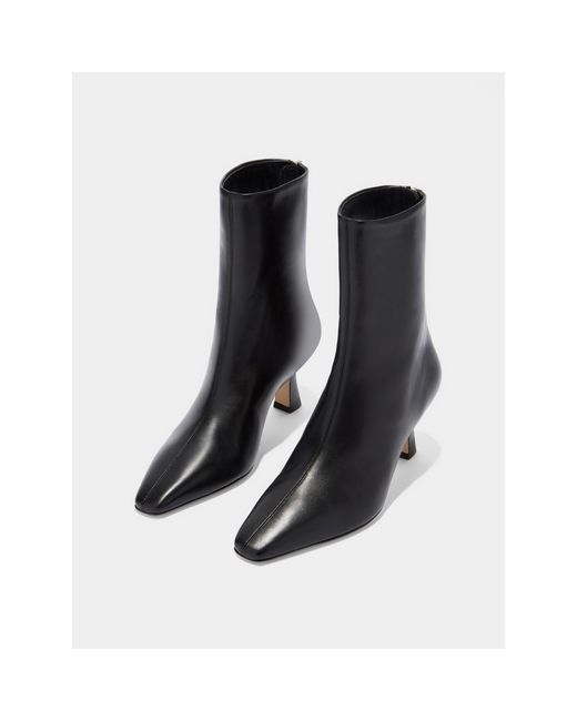 Aeyde Black Solid Color Ankle Heeled Boots