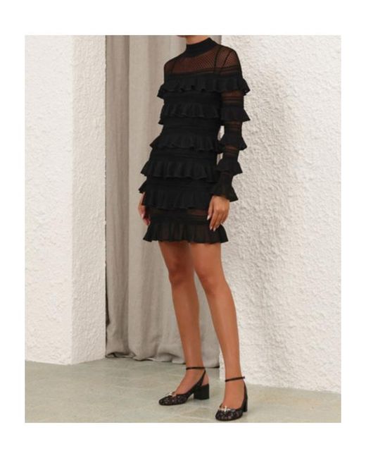 Zimmermann Black Crush Mini Dress
