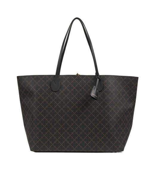 By Malene Birger Black Abi Monogram-Print Tote Bag