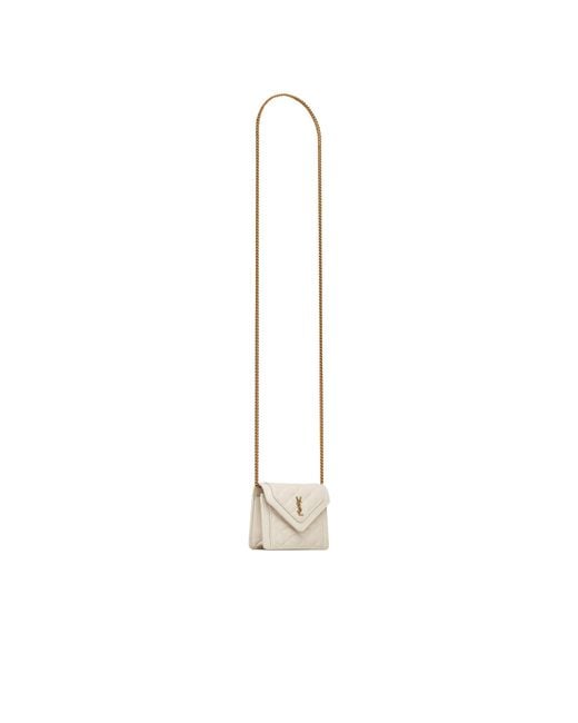 Saint Laurent White Gaby Micro Quilted Bag