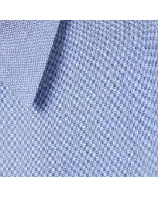 Gucci Blue Embroidered Oxford Shirt for men
