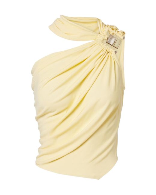 Christopher Esber Metallic Gathered Jersey Top