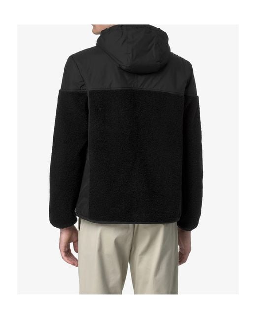 K-Way Black Samson 4.0 Orsetto Full Zip Hoodie for men