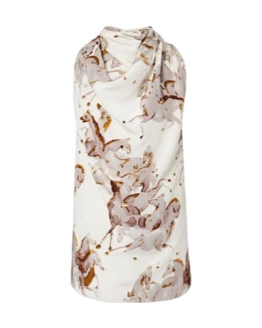 Altuzarra White Sleary Draped Silk Top
