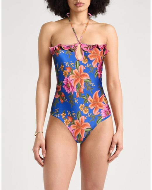 Farm Rio Blue One-Piece Swimsuits