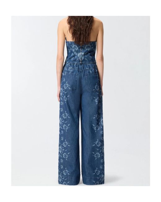 Pinko Blue Floral Denim Jeans