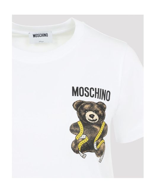 Moschino White Teddy Bear Print T-Shirt