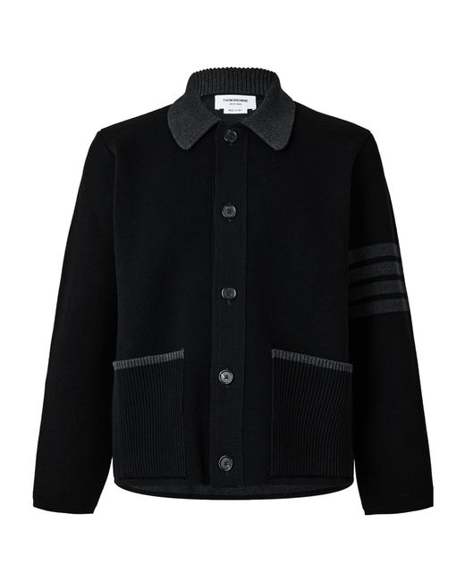 Thom Browne Black Button-Front Jacket for men