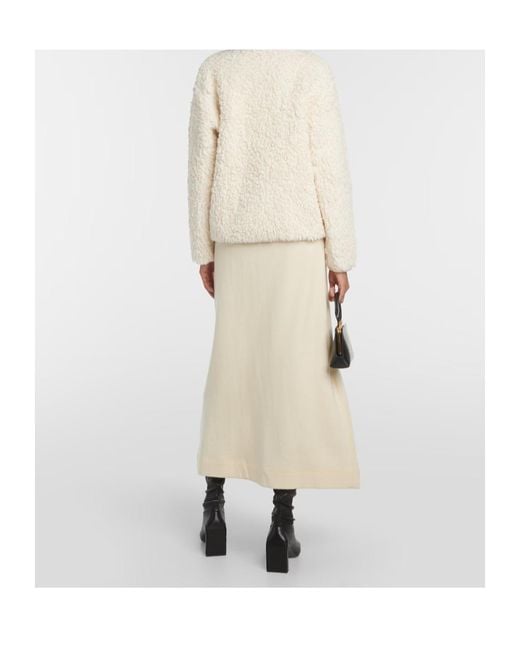 Jil Sander Natural Faux Fur-Trimmed Cotton Jacket
