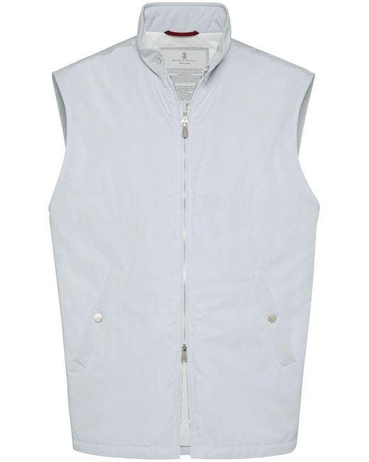 Brunello Cucinelli White Water-Resistant Gilet for men