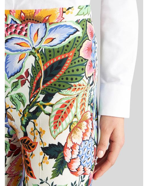 Etro Metallic High-Waist Floral-Printed Straight-Leg Trousers