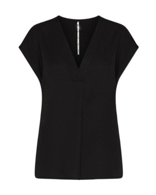 Marella Black Fluid Satin Blouse