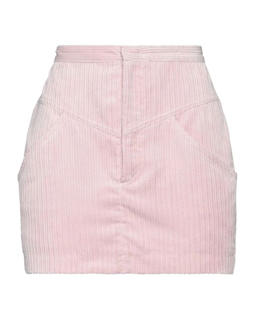 Isabel Marant Pink Minimalist Solid Color Corduroy Skirt
