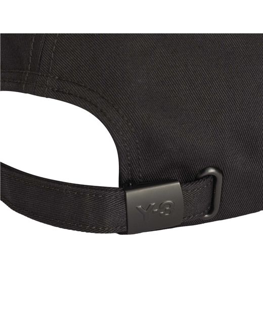 Y-3 Black Printed Logo Baseball Cap for men