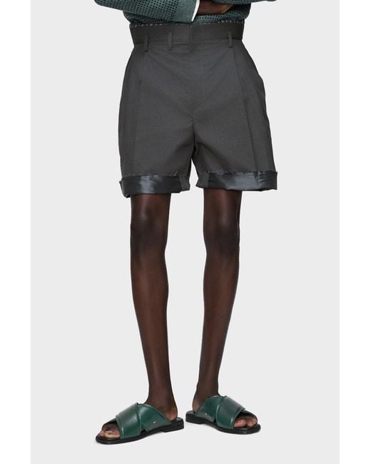 Maison Margiela Gray Pleated Tailored Shorts for men