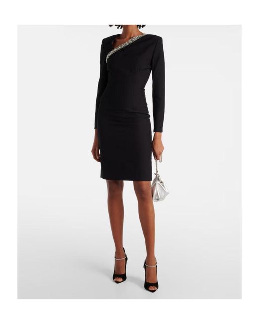 Roland Mouret Black Embellished Midi Dress