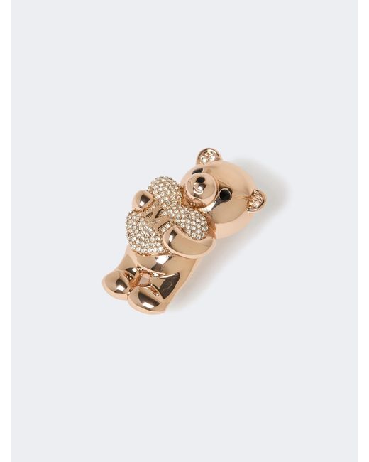 Max Mara White Teddy Bear Embellished Brooch