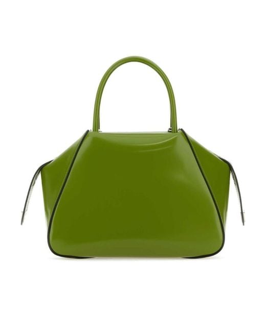 Prada Green Logo Embossed Small Handbag