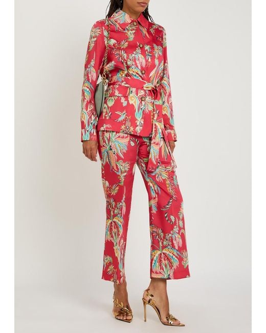 Etro Red Versatile Printed Casual Trousers