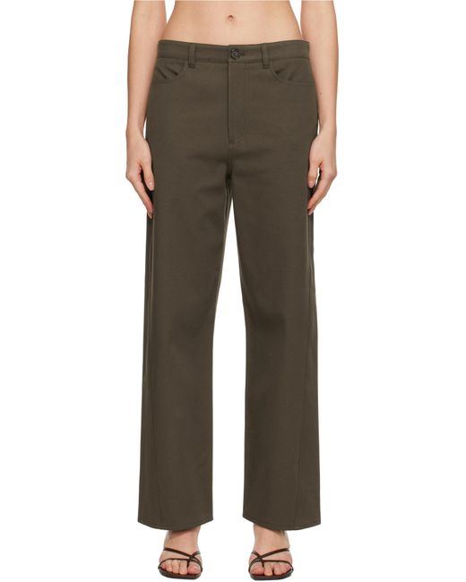 Totême Green Totme Twisted Relaxed Trousers