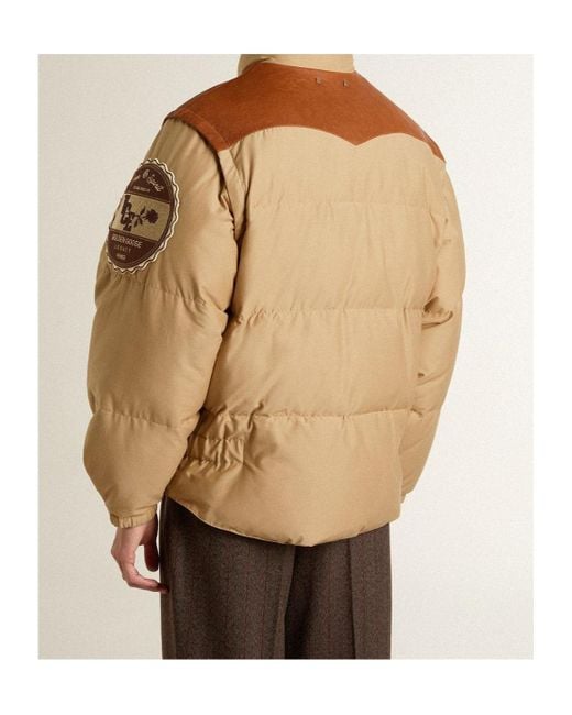 Golden Goose Deluxe Brand Natural Detachable Sleeve Padded Bomber Jacket for men