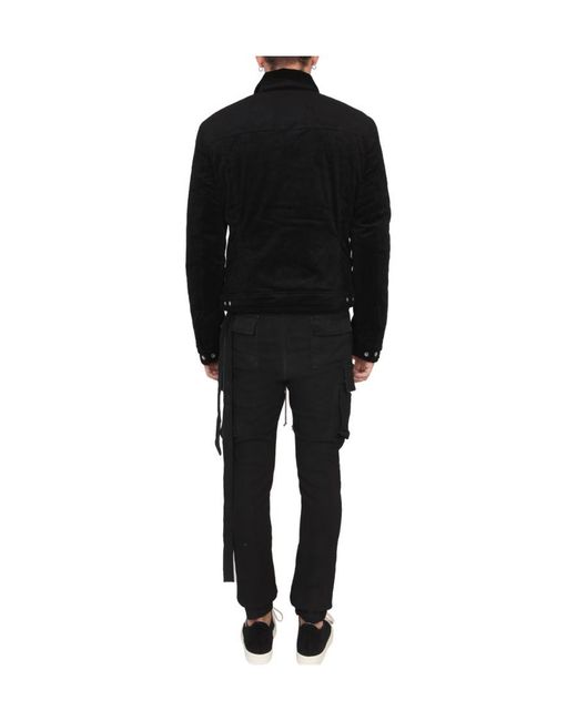 Rick Owens Black Button-Down Corduroy Worker Jacket for men