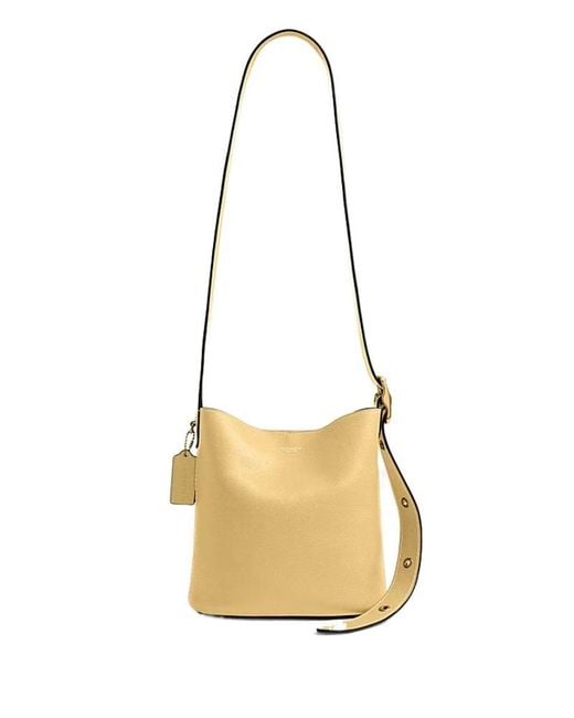 COACH Metallic Bleecker Leather Bucket Bag